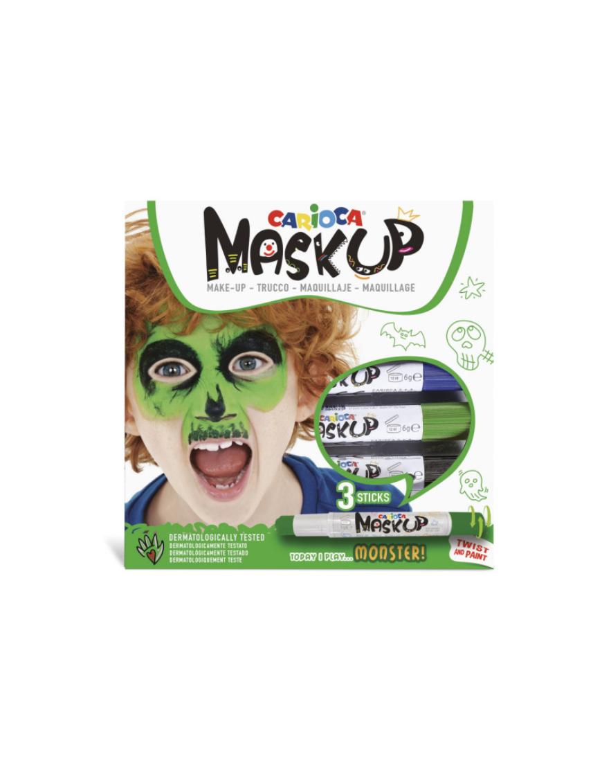 Caja de 3 Barras de Pintura Facial Carioca Mask Up Monsters