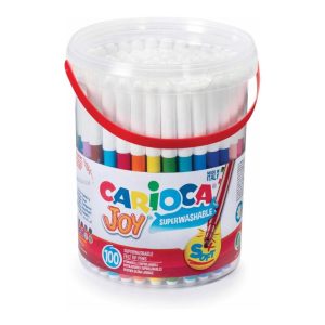 Balde de 100 Marcadores Carioca Joy Punta Fina