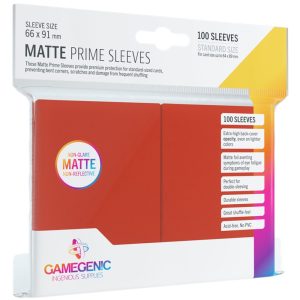 Pack Matte Prime Sleeves Red (100) 66x91mm