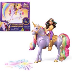 Muñeca Unicorn Academy Sophia y Unicornio Wildstar con Luces